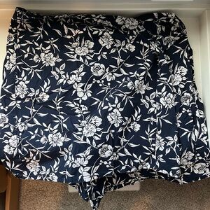 Floral Print Navy and White Skirt